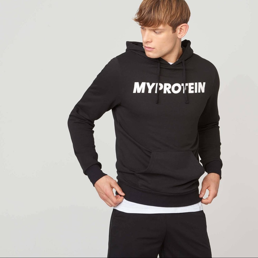 Men’s Myprotein Original Logo Workout Gym Hoodie Sweatshirt - Black Size Medium